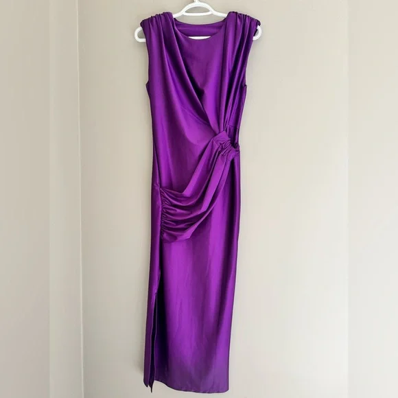 PURPLE MIDI DRESS - Picture 2 of 6